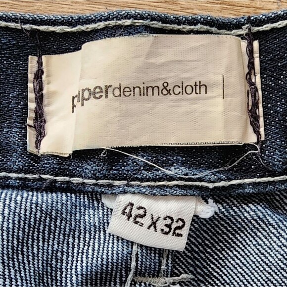 Paper Denim & Cloth Men’s Jeans 42x32 Blue Straight Leg Flap Pockets Mid Rise - Picture 3 of 7